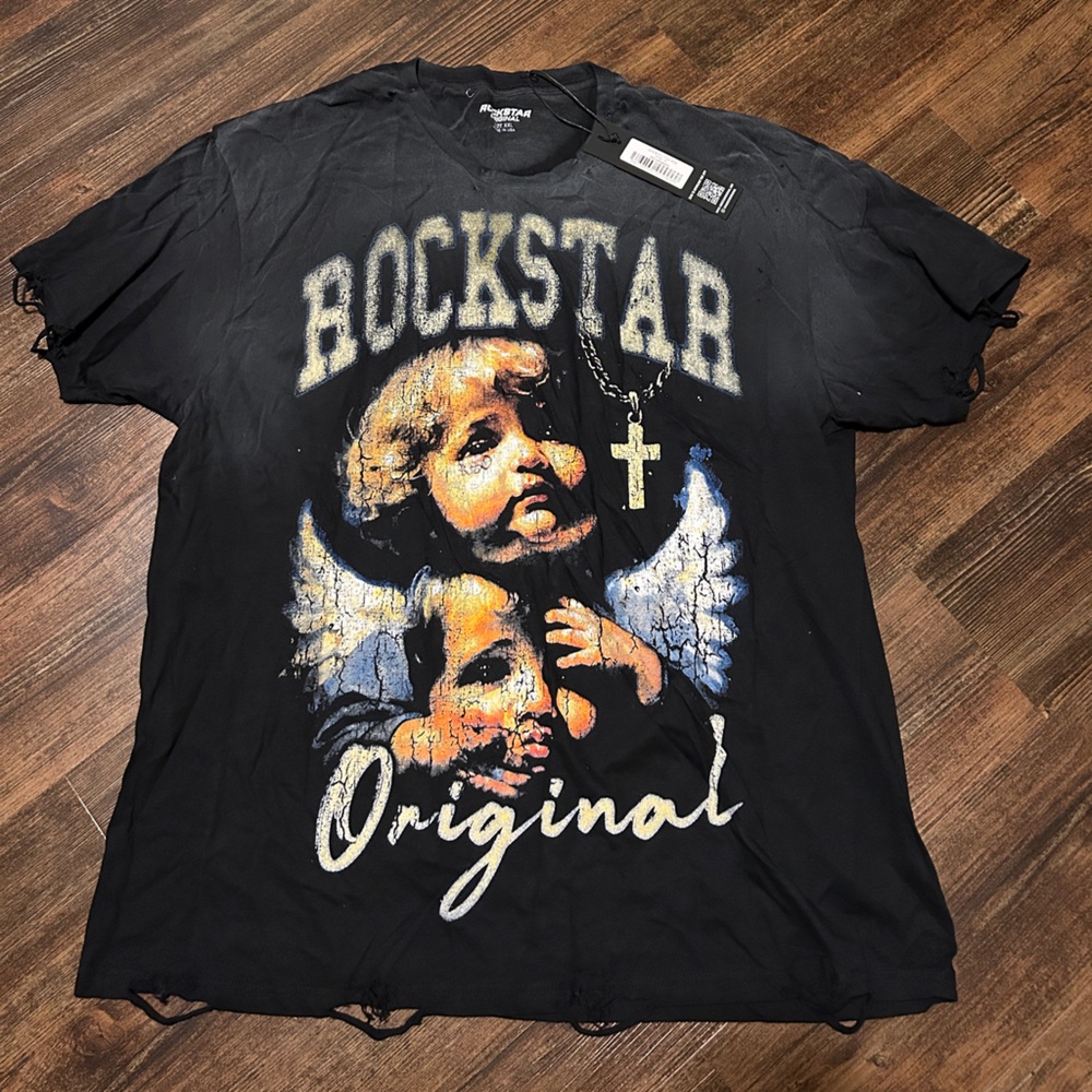 NWT Rockstar Original Deiter Black Oversized Graphic T-Shirt, Mens XXL